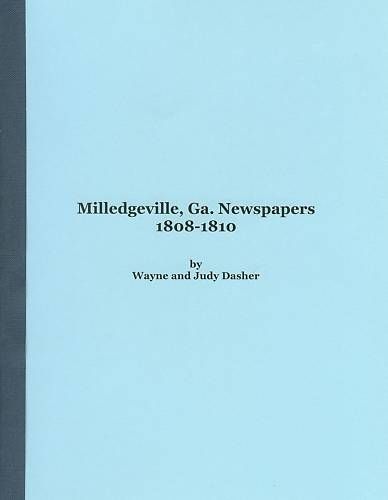 Milledgeville GA Newspapers 1808 1810