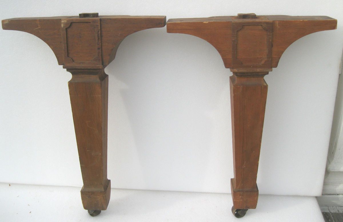 Large Pair of Mahogany Antique Table Piano Organ Legs C