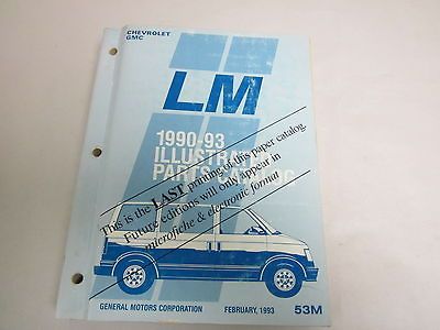 1990   1993 CHEVROLT ASTRO GMC SAFARI LM BODY PARTS CATALOG 2/1993