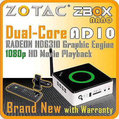 NEW* ZOTAC ZBOX nano AD10 AMD E 350 APU Dual Core Radeon HD 6310 Mini