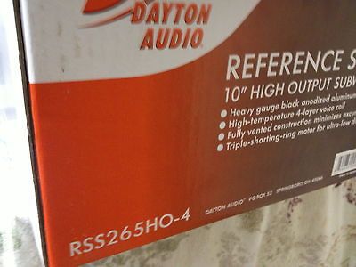 Dayton RSS265HO 4 10 ReferenceHO Subwoofer 4 Ohm