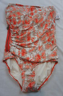 One Piece Swimsuit Sz 8 Michael Kors Hemp Papaya Orange Shirred