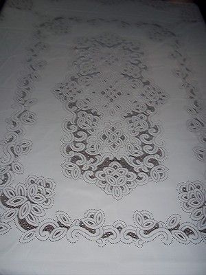 IVORY ANTIQUE BATTENBURG LACE TABLECLOTH TABLE ACCENT RECTANGLE 64