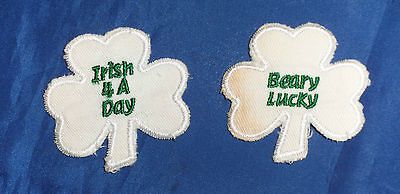 Newly listed BUILD A BEAR SHAMROCKS VELCRO IRISH GREEN WHITE LOT OF 2