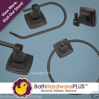 OIL RUBBED BRONZE BATHROOM HARDWARE 4 PC ACCESSORY SET