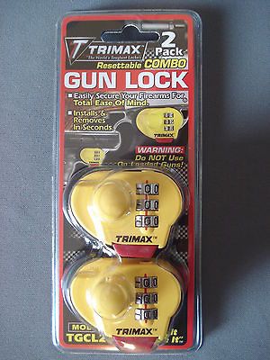 Trimax 2 Pack Gun Handgun Rifle Trigger Lock Resettable Combination