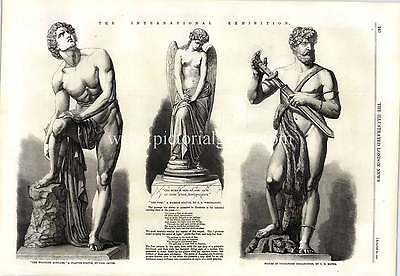 1862 Wounded Achilles Plaster Statue India Rubber Figure Ch Meyer Sad