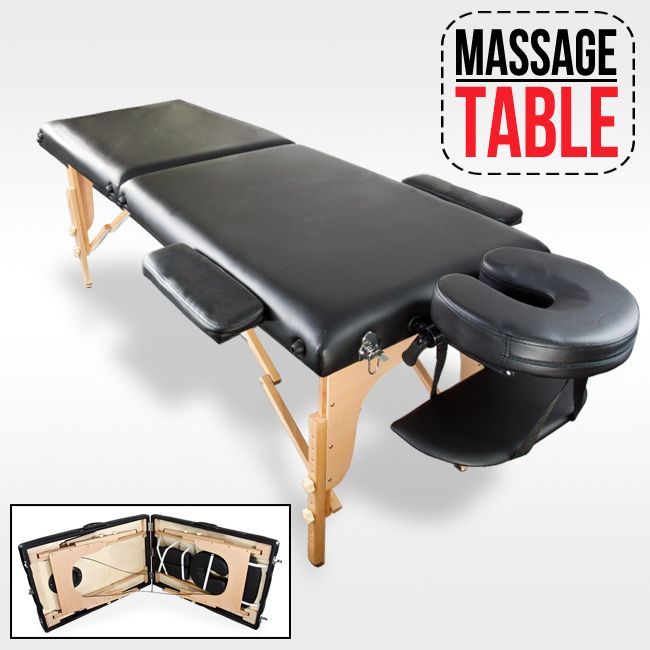 Portable Black Tattoo Spa Beauty Facial Salon Chiropractic 3 Foam