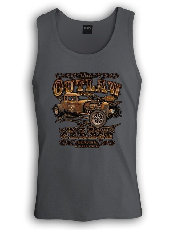 OutLaw Hot Rod Singlet Garage Route 66 genuine stolen parts funny usa