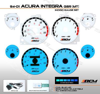 94 01 ACURA INTEGRA GSR GS R MT WHITE INDIGO GLOW GAUGE INSTRUMENT