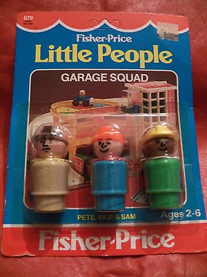 FISHER PRICE LITTLE PEOPLE GARAGE SQUAD PETE SKIP SAM SEALED FIGURES