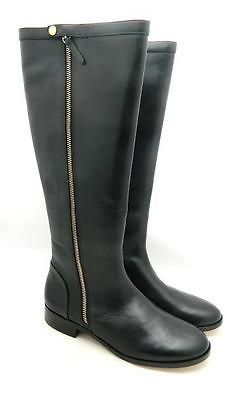 JCREW $348 Harper Leather Boots 8 black shoes extended calf