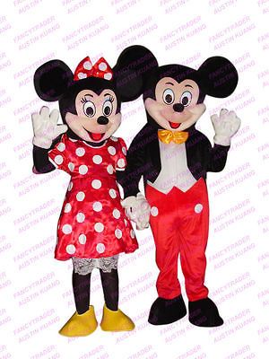 Top Sales 2 PCS/LOT Mickey & Minnie Mouse Mascot Costume Fast Delivery