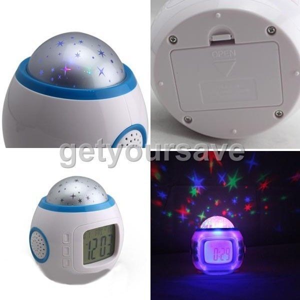 Star Sky Digital Projection Alarm Clock Backlight Music Projector