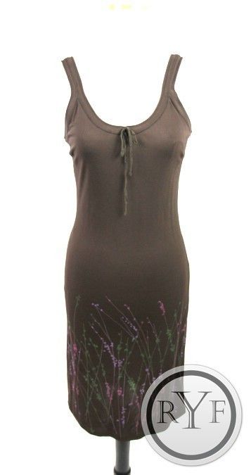 ANN TAYLOR Brown PRINTED Sleeveless KNEE LENGTH ALine Sun DRESS S 4