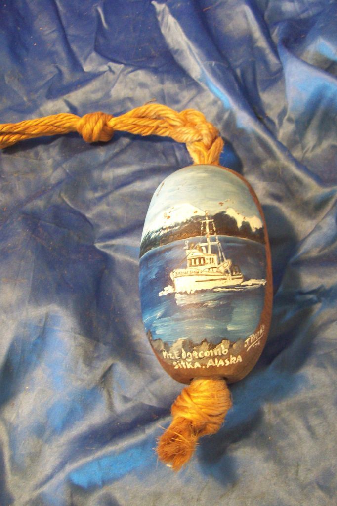 MT EDGECOMBE PAINTED BUOY float SHIP IN HARBOR J. PARKS 1974 zodiac