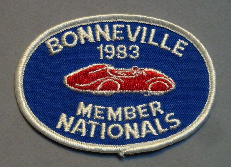 AUTHENTIC SCTA BONNEVILLE SPEED WEEK 1983 MEMBER PATCH BADGE HOT ROD