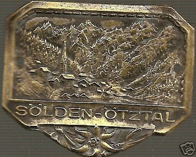 Solden Otztal Austrian hiking medallion shield stocknagel G3190