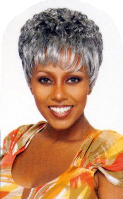 Gray Grey Silver Vanessa Curly Texturized Wig Bebe