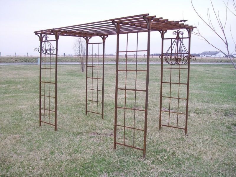 83.5 tall Mission Pergola Gazebo Flower Arbor   Garden Flower Arch