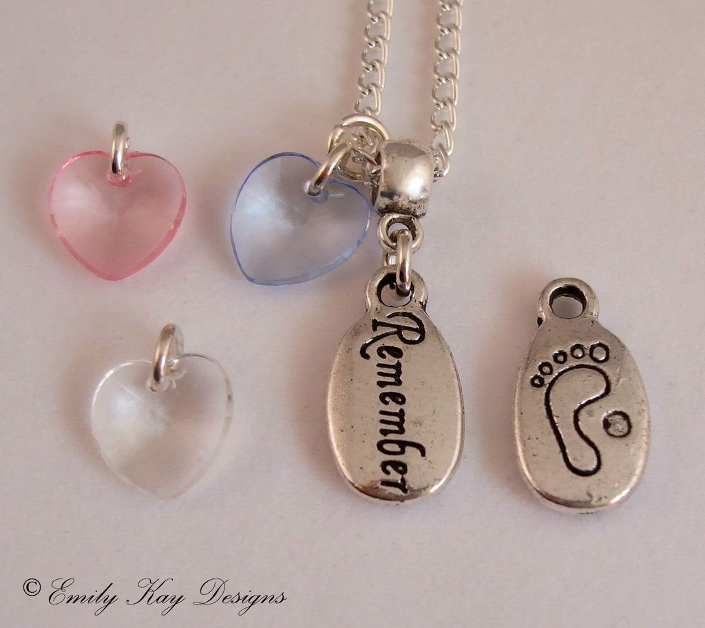 Angel Baby Heart Charm   Baby Loss/Miscarria ge Memorial Necklace