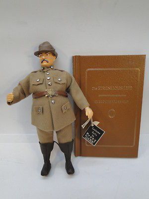 VINTAGE PEGGY NISBET DOLL TEDDY ROOSEVELT w BOOK STRENUOUS LIFE SPEECH