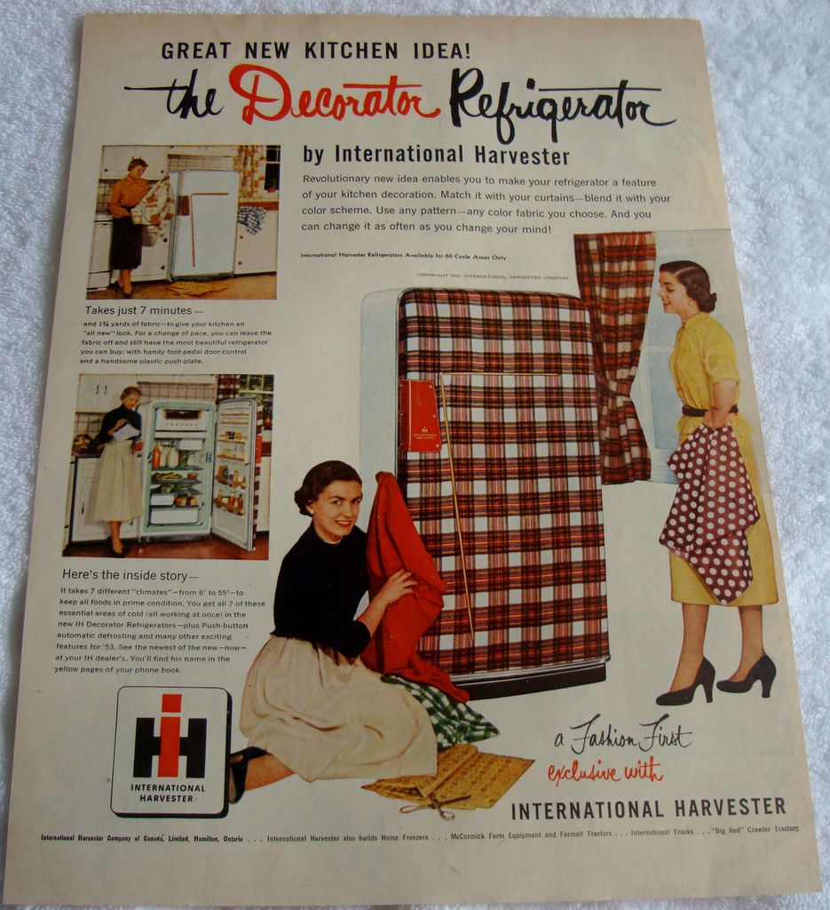 INTERNATIONAL HARVESTER DECORATOR REFRIGERATOR HAMILTON ONT CANADA AD