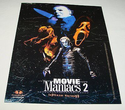 Maniacs 2 ad page ~ MICHAEL MYERS Halloween, CHUCKY, THE CROW, SCREAM
