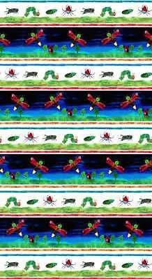 Andover & Eric Carle The Very Series 4344 M Bug Stripe Cotton Fabric