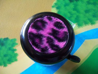 BICYCLE BELL BLACK W/ PINK LEOPARD PRINT CRUSIER NEW