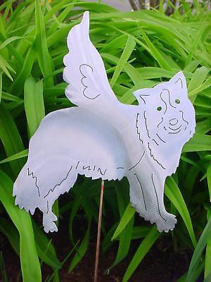 ANGEL BORDER COLLIE PLANT LAWN YARD ART GARDEN STAKE