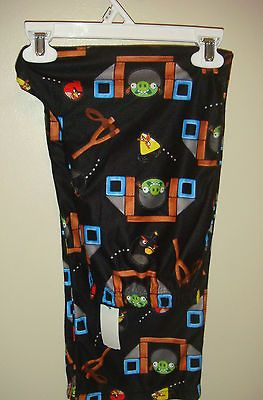 Angry Birds Pigs Boys Size L 10/12 Black Lounge Pants Pajama PJ