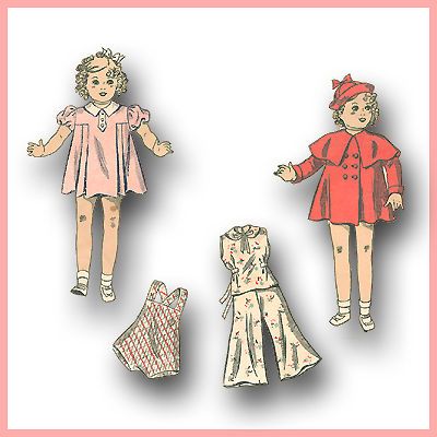 Vintage Shirley Temple, Patsy Ann, Composition Doll Clothes Pattern