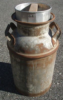 ANTIQUE 1900s 20 QUART K W PENNA MILK CAN GALVANIZED STEEL DAIRY