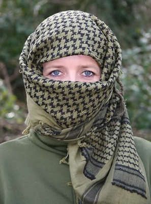 SHEMAGH Keffiyeh Headdress Arab Scarf, Desert Face Wrap, Skulls and