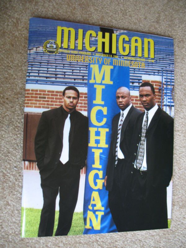 2001 UNIV OF MICHIGAN VS MINNESOTA FOOTBALL PROGRAM