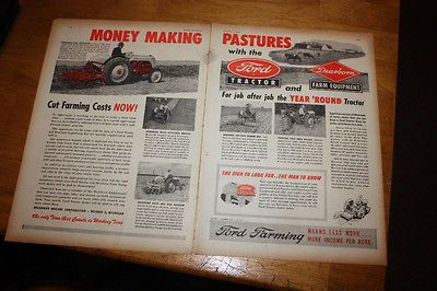 Vintage Advertisement Ford Tractors / Dearborn Farm Equipment a