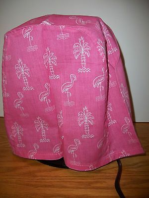 appliance cover handmade for can opener PINK FLAMINGO palm trees
