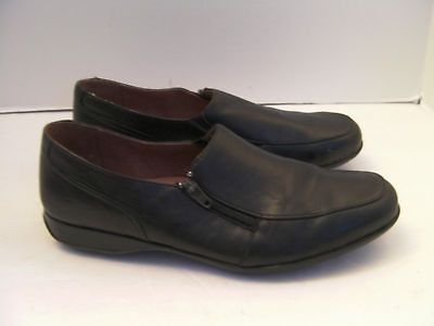 Hush Puppies Womens Arlington Slip On Loafer Black Leather Zip Size