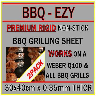 PREMIUM TEFLON .35MM RIGID GRILLING SHEET 2PK FITS WEBER Q100 GRILL