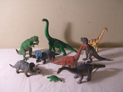 PREHISTORIC TOY DINOSAUR FIGURES TRICERATOPS BRACHIOSAURUS DIPLODOCUS