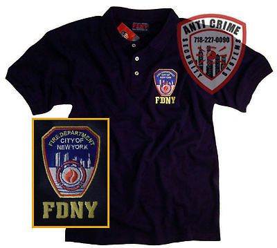 FDNY CLOTHING APPAREL GEAR POLO T SHIRT BLUE MED