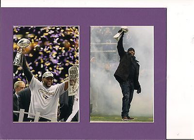 BALTIMORE RAVENS RAY LEWIS W/SUPER BOWL TROPHY & CELEBRATION MATTED