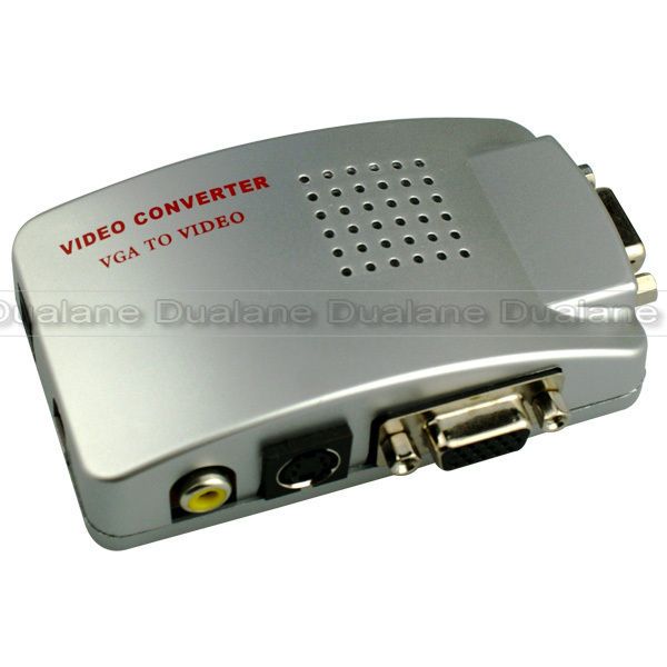 PC Mac Laptop VGA to Video RCA NTSC PAL TV VCR S Video USB Converter