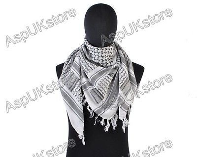 Military Arab Shemagh Kafiya Scarf Face Mask White