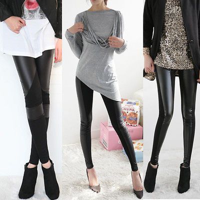 Artificial leather leggings] stylish winter leggings Tight pants2NE1