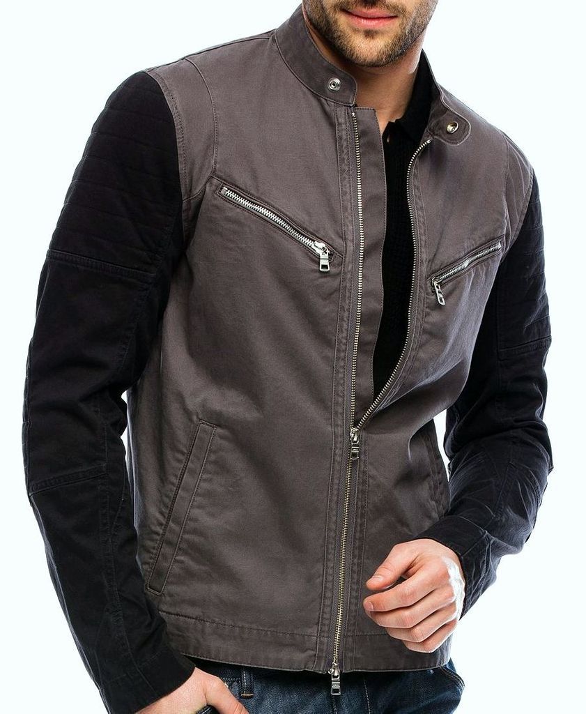 Armani Exchange AX Mens Bi color Moto Jacket/Coat