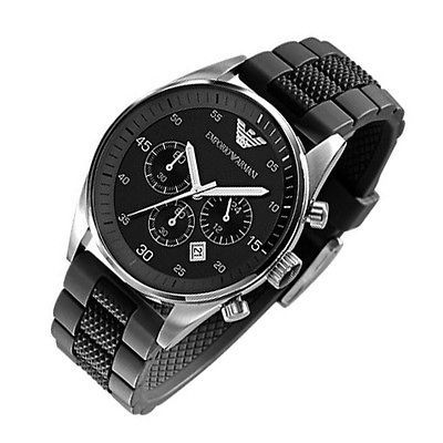 NEW EA SPORT CHRONO   BLACK/GRAY MENS CHRONOGRAPH WATCH AR5866