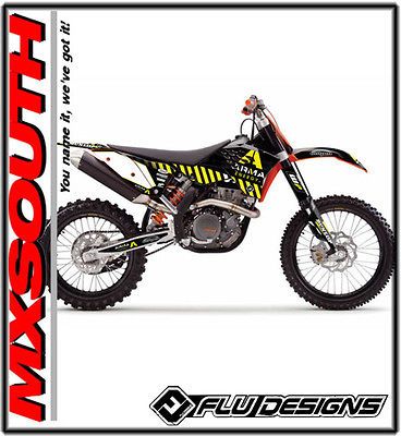 FluDesigns Arma Team Graphic Kit White Background KTM 200EXC 530EXC