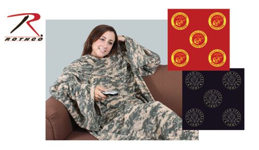 MILITARY SLEEVED BLANKET (ARMY   USMC  PINKCAMO   ACU)